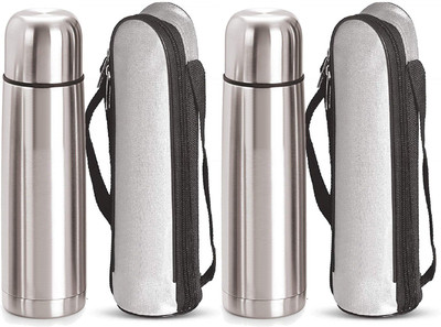 KUBER INDUSTRIES 500 ml Steel Flask(Pack of 2, Silver)