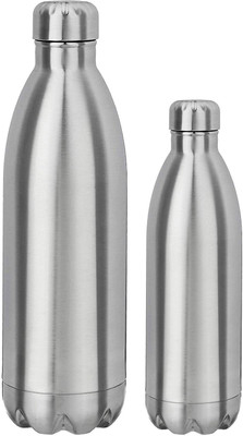 KUBER INDUSTRIES 1000 ml Steel Flask(Pack of 2, Silver)