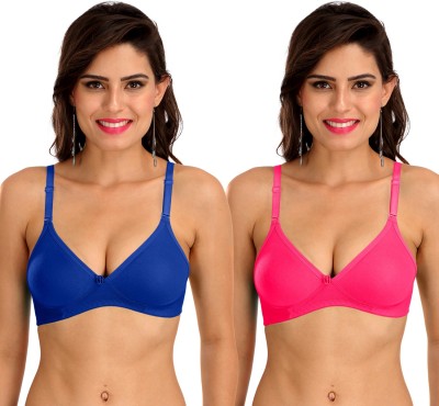 SONA BW-M1001 Women T-Shirt Non Padded Bra(Blue, Pink)