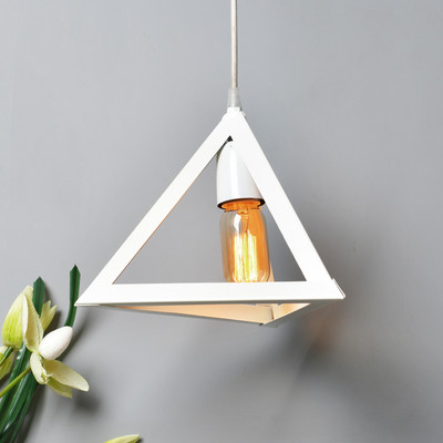 Homesake Edison Filament Hanging Triangle Pendant Lamp Ceiling Lamp(White)