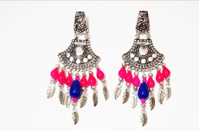 athizay Tribal Collection Oxidised Silver Tassel Drop and Dangle Stud Earrings for Women & Girls Alloy Drops & Danglers For Women Fashion German Silver, Metal Drops & Danglers, Stud Earring, Tassel Earring