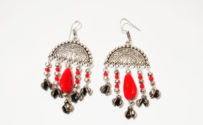 athizay Tribal Collection Oxidised Silver Tassel Drop and Dangle Earrings for Women & Girls Alloy Drops & Danglers For Women Fashion German Silver, Metal Drops & Danglers, Tassel Earring