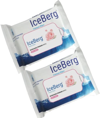 ICEBERG premium wipes Refreshing Moisturising Rose Wipes(50 Tissues)