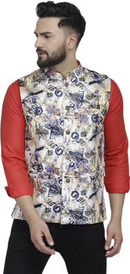 B BEN Sleeveless Printed Men Jacket