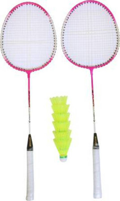 labh traders lb 1 pair badminton racket with 6 shutlecocke Badminton Kit