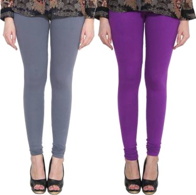 Clarita Churidar  Western Wear Legging(Purple, Grey, Solid)