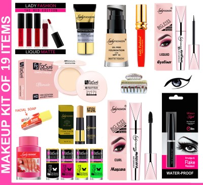 Lady FASHION Perfect Makeup Kit For Girls, Women & Bridal 22(Pack of 19)