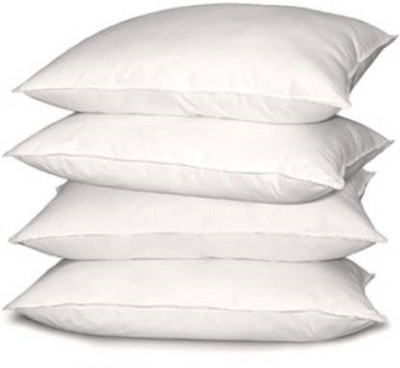 Swikon star Polyester Fibre Solid Sleeping Pillow Pack of 4(White)