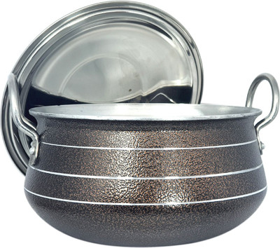 bartan hub Cook and serve Handi with Lid (3500 ml , Aluminium ) Handi 3.5 L with Lid(Aluminium)