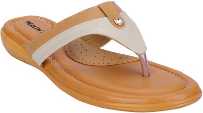 HealthFit Women Flats(Brown, Beige , 6)