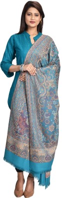swi stylish Wool Woven Women Shawl(Light Blue)