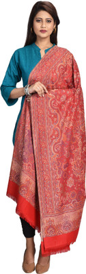 swi stylish Wool Woven Women Shawl(Red)