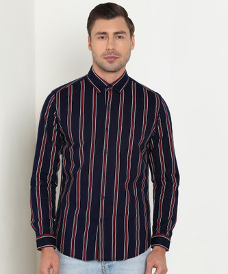numero-uno-men-striped-casual-dark-blue-shirt