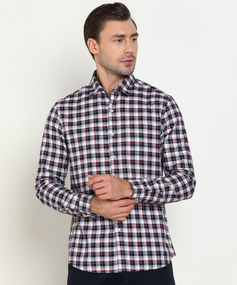 numero-uno-men-checkered-casual-red-white-black-shirt