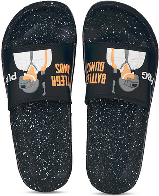 STYLE HEIGHT Men Slides(Black , 10)