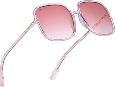 ROYAL SON Over-sized, Retro Square Sunglasses(For Women, Pink)