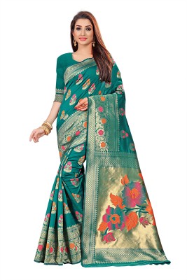 BHOLEBABA CREATION Woven Banarasi Tussar Silk Saree(Green)