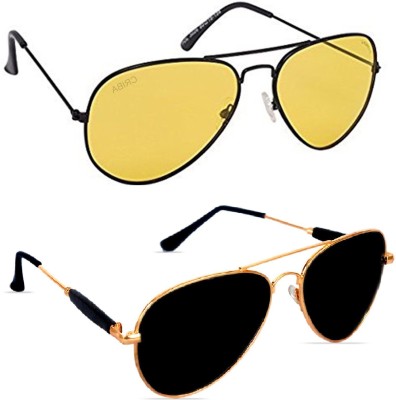 Aligatorr Rectangular Sunglasses(For Men & Women, Golden)