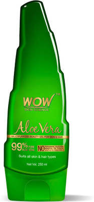 WOW Skin Science 99% Pure Aloe Vera Gel - Ultimate for Skin and Hair - No Parabens, Silicones, Mineral Oil, Color, Synthetic Fragrance - 250 mL(250 ml)