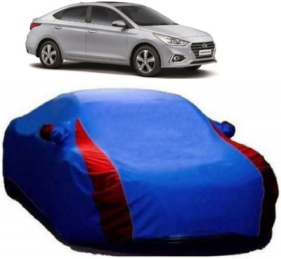 Elegance Car Cover For Hyundai Verna Transform (With Mirror Pockets)(Blue)