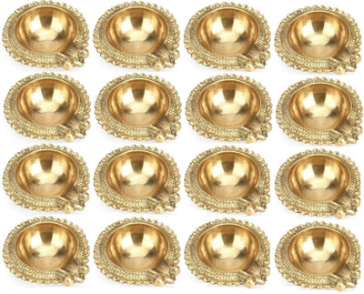 Fashion Bizz Brass Diwali Kuber Deepak On StandDiyas Table Diya Set Brass (Pack of 16) Table Diya Set(Height: 1.5 inch)
