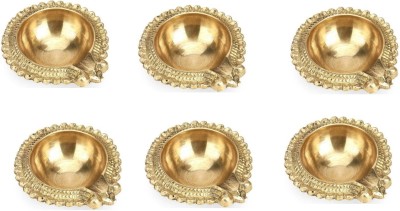 Fashion Bizz Brass Diwali Kuber Deepak On StandDiyas Table Diya Set Brass (Pack of 6) Table Diya Set(Height: 1.5 inch)