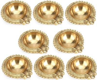 Fashion Bizz Brass Diwali Kuber Deepak On StandDiyas Table Diya Set Brass (Pack of 8) Table Diya Set(Height: 1.5 inch)