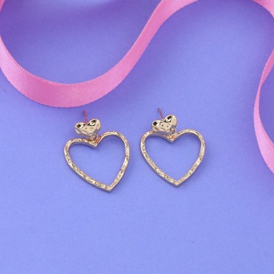 Shreenathji Jewellers Stylish Charm Heart Shape stud Earring For Girls Women Alloy Stud Earring