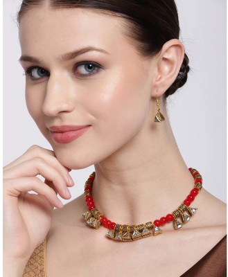 Jewels Galaxy Alloy Gold-plated Red, Gold, White Jewellery Set(Pack of 1)