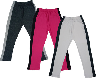 IndiWeaves Capri For Girls Casual Solid Cotton Blend(Multicolor Pack of 3)