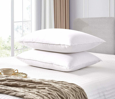 GKM Microfibre Sleeping Pillow Pack of 2 Solid(White)