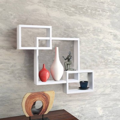 KraftStics Classy Wooden Wall shelf (Number of Shelve 3 White) Wooden Wall Shelf(Number of Shelves - 3, White)