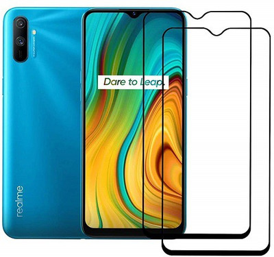 Bodoma Edge To Edge Tempered Glass for Realme C3 pack of 2(Pack of 2)