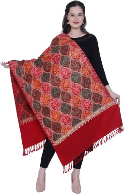 swi stylish Wool Embroidered Women Shawl(Maroon)