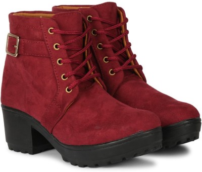 COMMANDER Boots For Women(Maroon , 4)