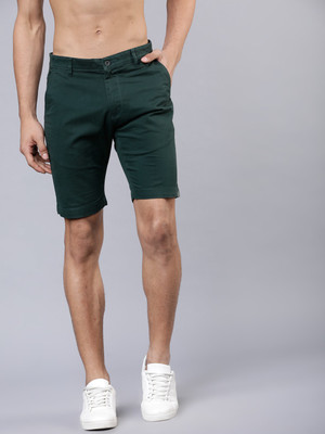 HIGHLANDER Solid Men Dark Green Chino Shorts