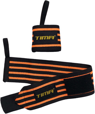 TIMA Power Cotton Gym Support with Thumb Support Grip Gloves Wrist Support(Orange, Black)