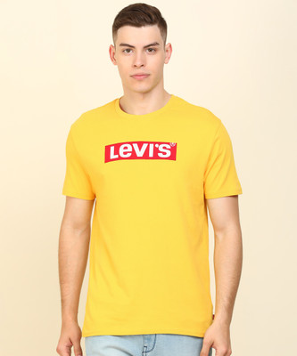 levis-printed-men-round-neck-reversible-yellow-t-shirt