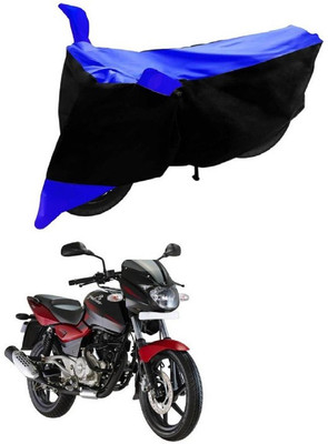 Autoaces Two Wheeler Cover for Bajaj(Pulsar 180 DTS-i, Black, Blue)