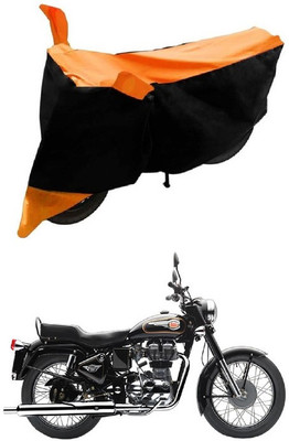 Autoaces Two Wheeler Cover for Royal Enfield(Bullet 350, Black, Orange)