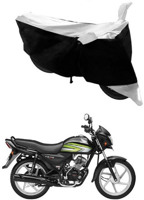 Autoaces Two Wheeler Cover for Honda(CD 110 Dream, Black, Silver)