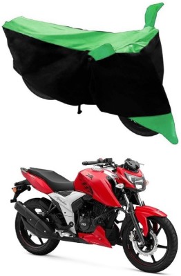 Autoaces Two Wheeler Cover for TVS(Apache RTR 160, Black, Green)