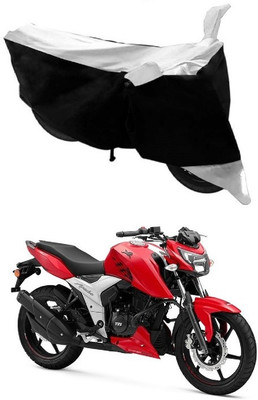 Autoaces Two Wheeler Cover for TVS(Apache RTR 160, Black, Silver)