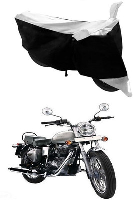 Autoaces Two Wheeler Cover for Royal Enfield(Bullet 350, Black, Silver)