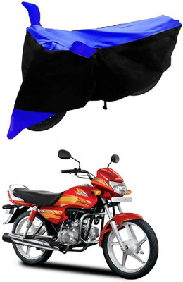Autoaces Two Wheeler Cover for Hero(CD deluxe, Black, Blue)