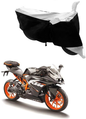 Autoaces Two Wheeler Cover for KTM(RC 200, Black, Silver)