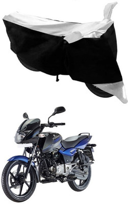 Autoaces Two Wheeler Cover for Bajaj(Pulsar 150 DTS-i, Black, Silver)