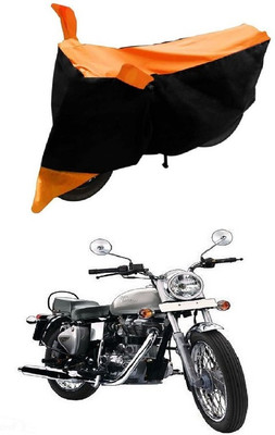 Autoaces Two Wheeler Cover for Royal Enfield(Bullet 350, Black, Orange)
