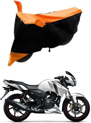 Autoaces Two Wheeler Cover for TVS(Apache RTR 160, Black, Orange)