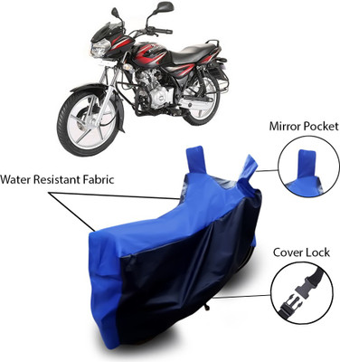 THE REAL ARV Waterproof Two Wheeler Cover for Bajaj(Discover 125 DTS-i, Blue, Black)